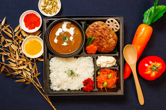 千葉和牛カレーと黒トリュフ醤油ハンバーグ
