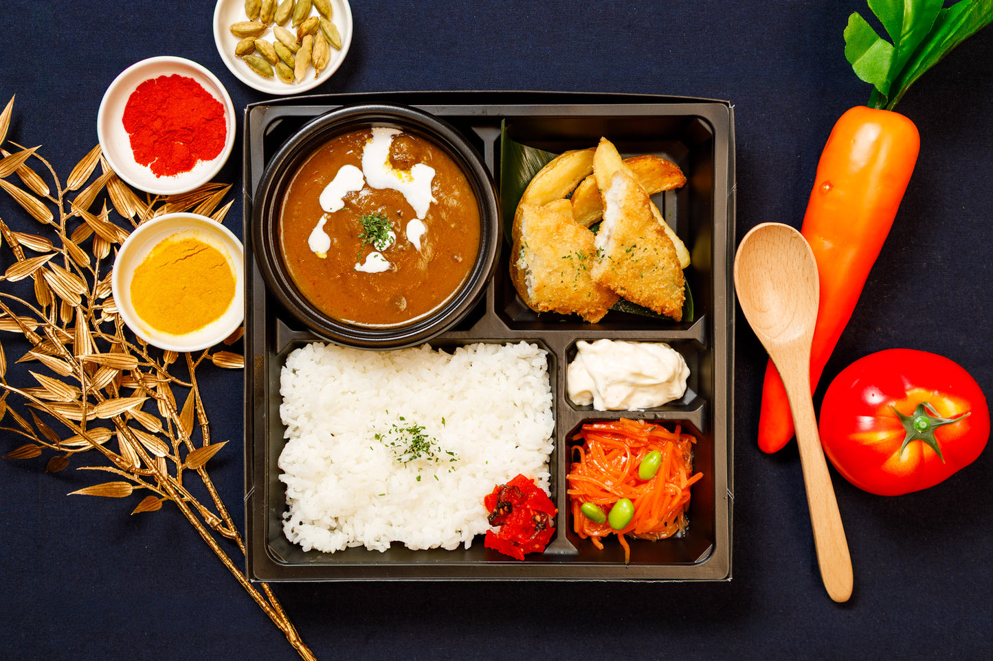 千葉和牛カレーと自家製タルタルソース白身フライ